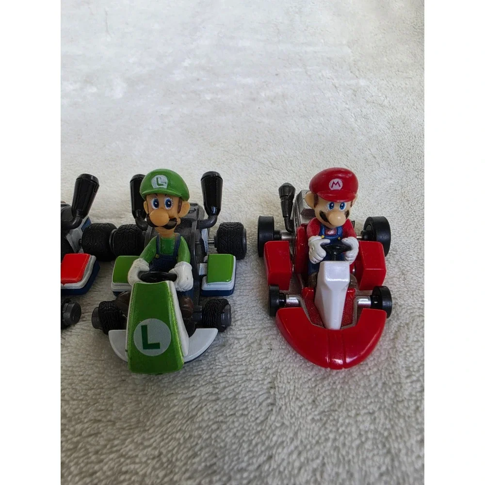 Nintendo Mario Kart Pull Back Racer Lot of 6 Mario Luigi Metal Mario Diecast